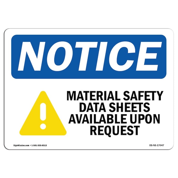 OSHA Sign, OSHA-MSDS-Right-to-Know-Sign-, 5in X 3.5in Decal, 10PK, 5" W, 3.5" H, Landscape, PK10